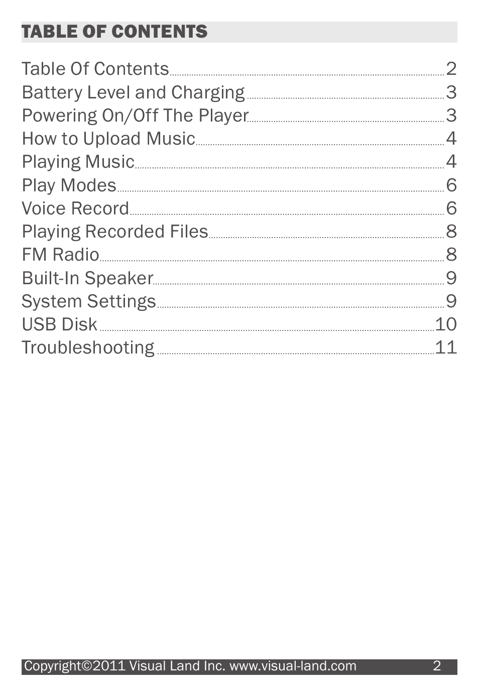 Visual Land V-CLIP PRO 903 User Manual | Page 2 / 13