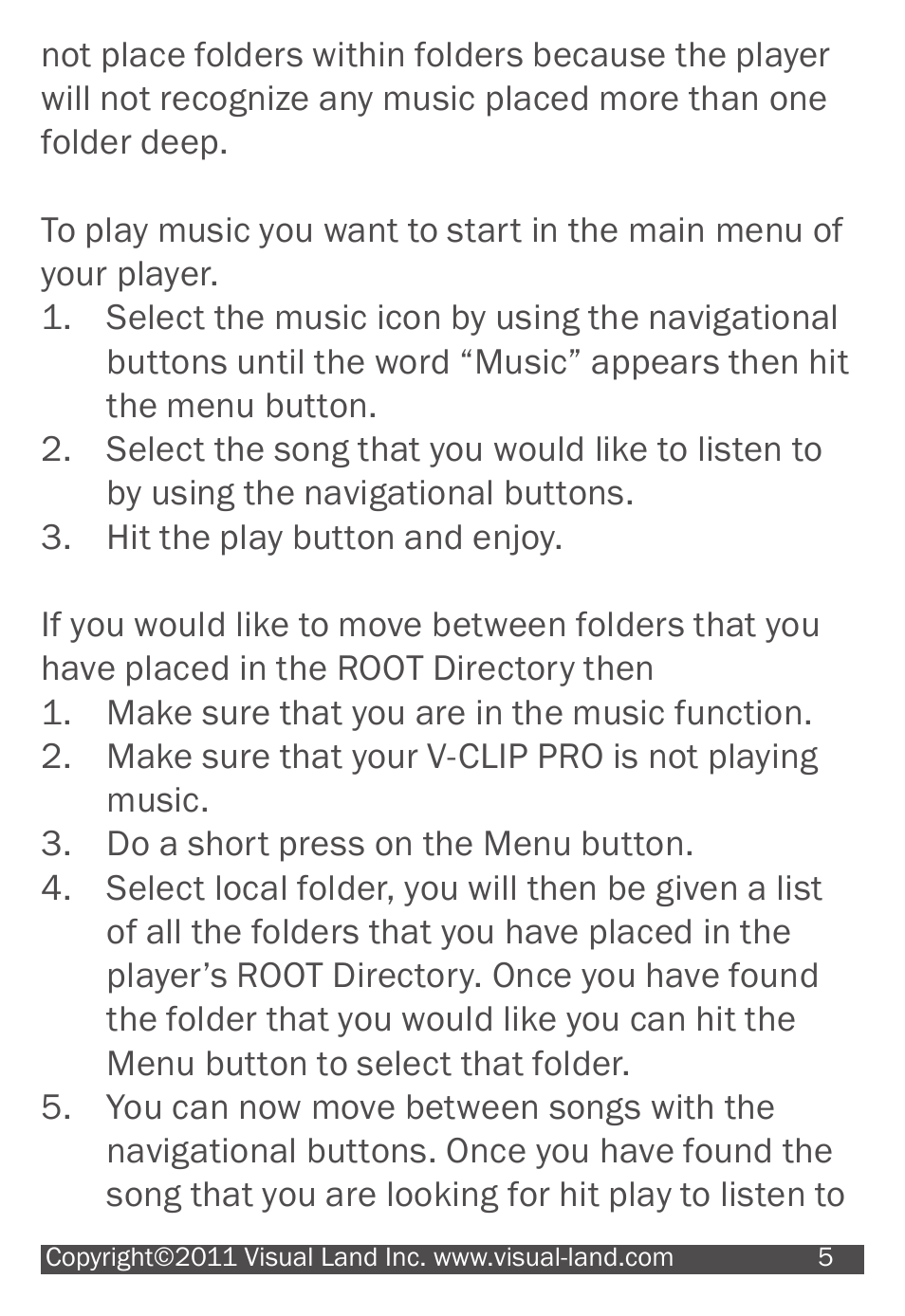 Visual Land V-CLIP PRO 903 User Manual | Page 5 / 13