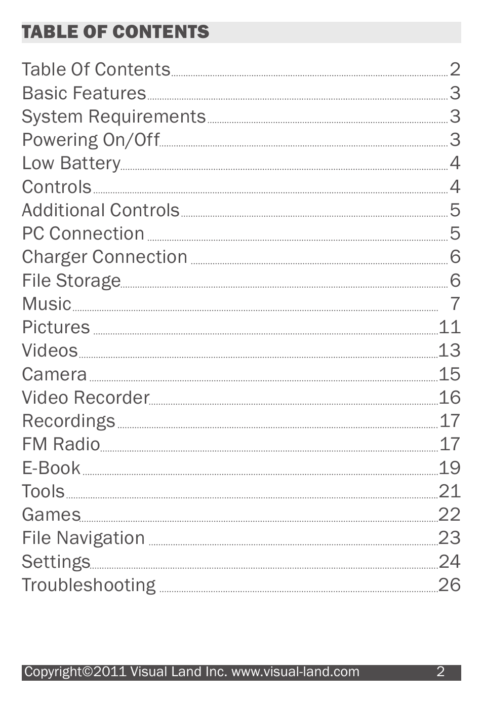 Visual Land V-MOTION 904 User Manual | Page 2 / 30