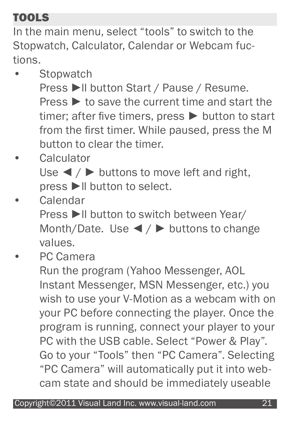 Visual Land V-MOTION 904 User Manual | Page 21 / 30