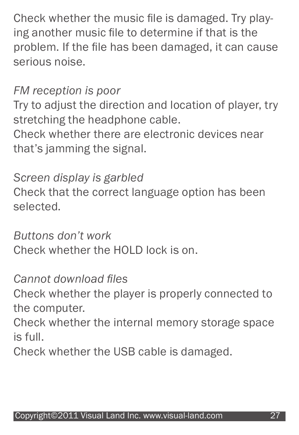 Visual Land V-MOTION 904 User Manual | Page 27 / 30