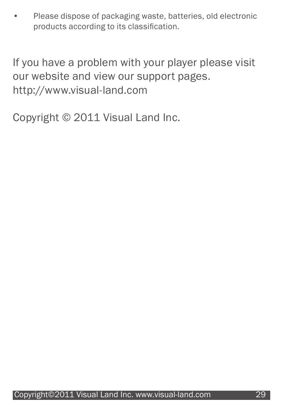 Visual Land V-MOTION 904 User Manual | Page 29 / 30
