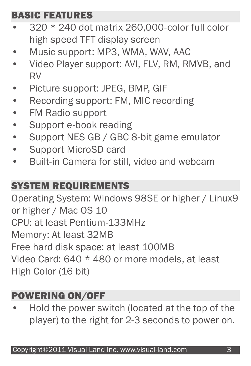 Visual Land V-MOTION 904 User Manual | Page 3 / 30