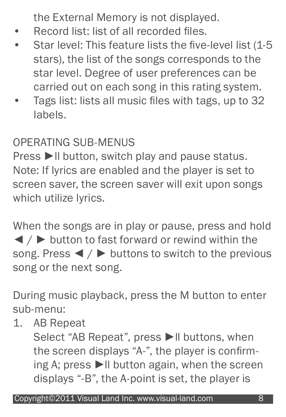 Visual Land V-MOTION 904 User Manual | Page 8 / 30