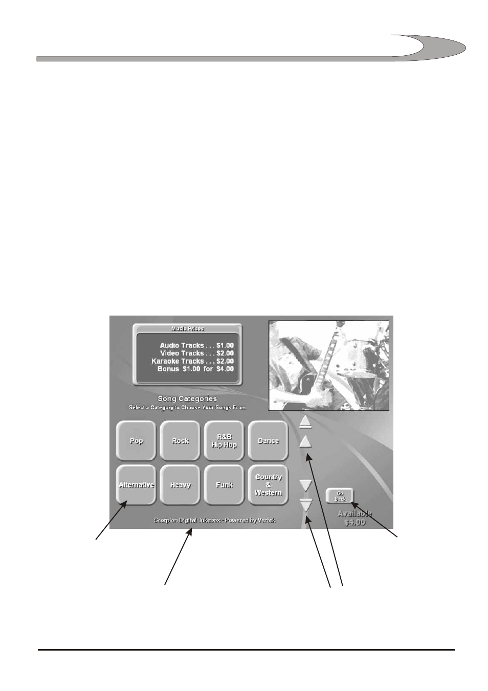 Category screen - coin mode | Vertek/XTC SCORPION 2330 User Manual | Page 15 / 40