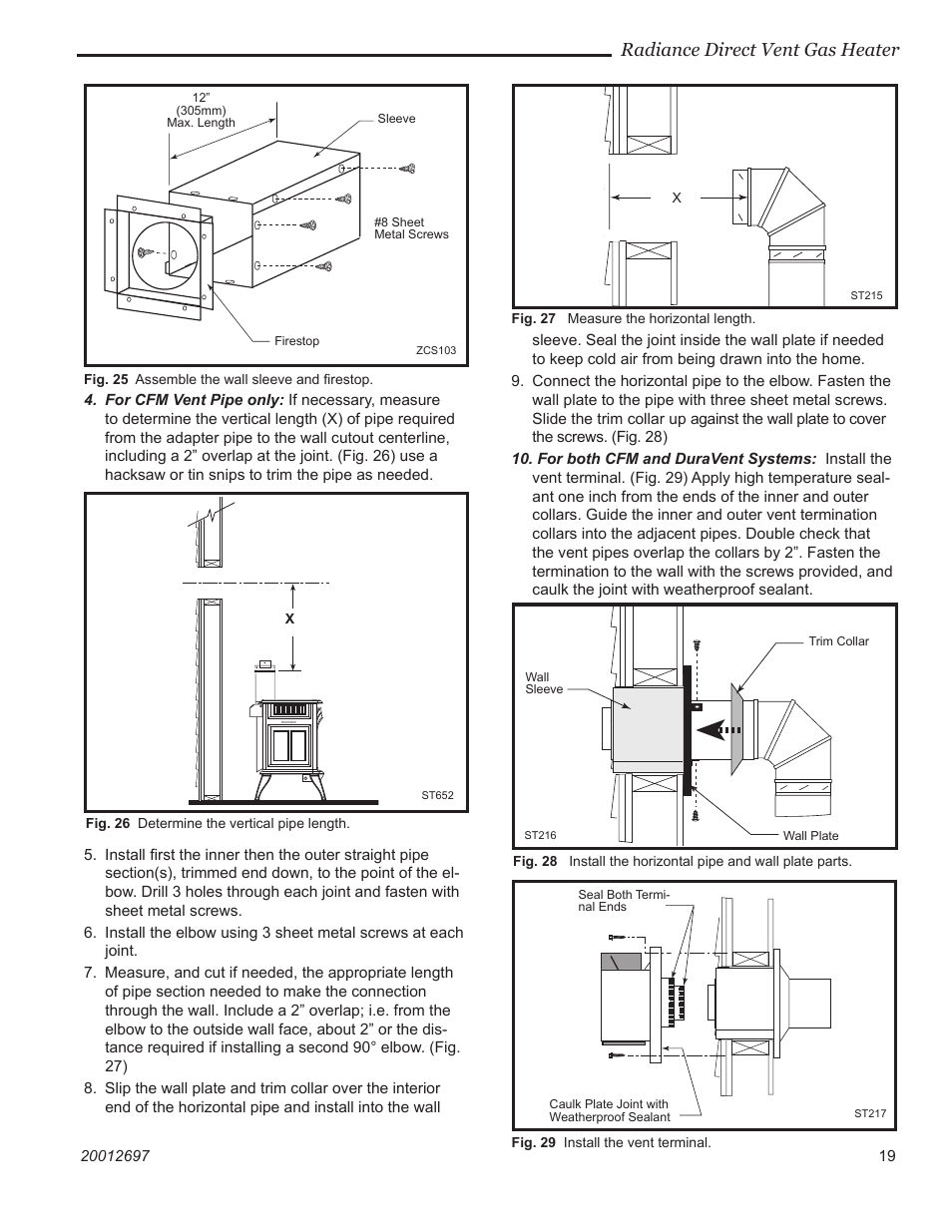 Radiance direct vent gas heater | Vermont Castings RADVTCB User Manual | Page 19 / 52