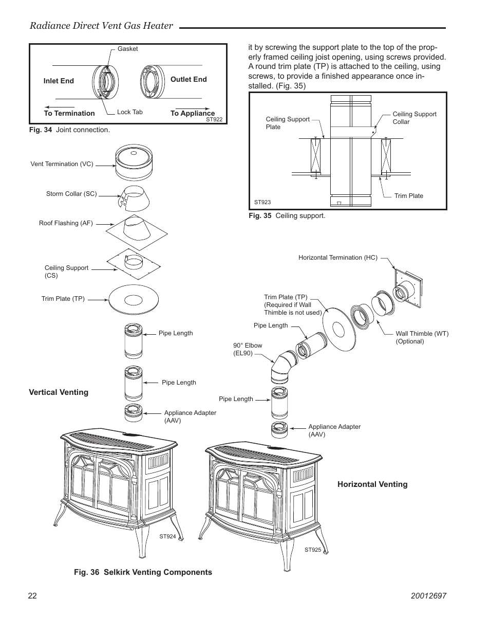 Radiance direct vent gas heater | Vermont Castings RADVTCB User Manual | Page 22 / 52