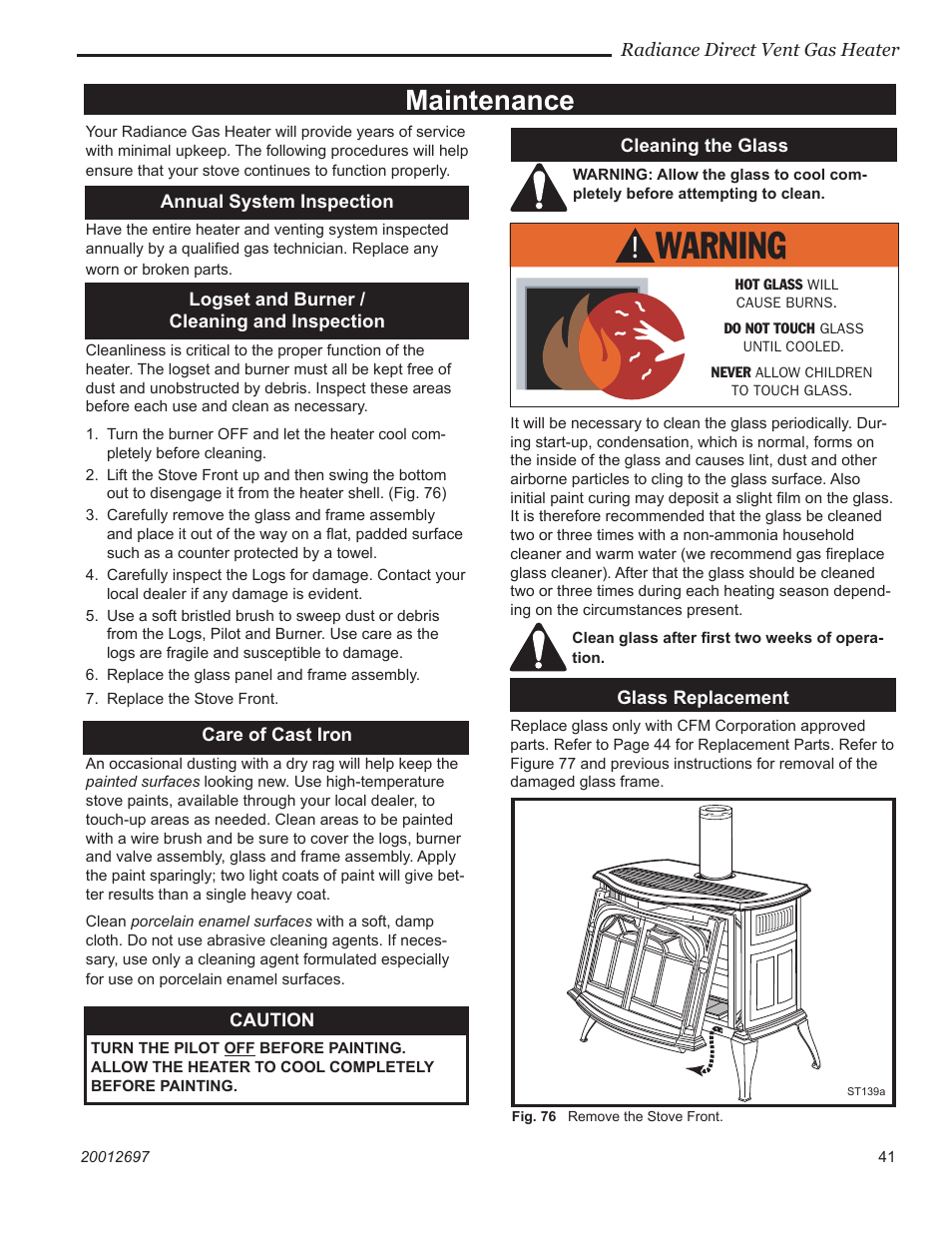 Maintenance | Vermont Castings RADVTCB User Manual | Page 41 / 52