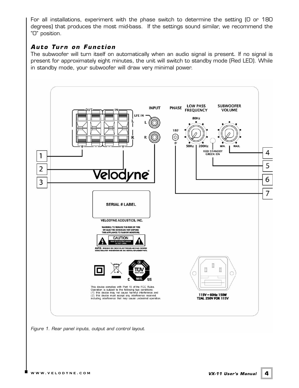Velodyne Acoustics V E L O D Y N E VX-11 User Manual | Page 7 / 16