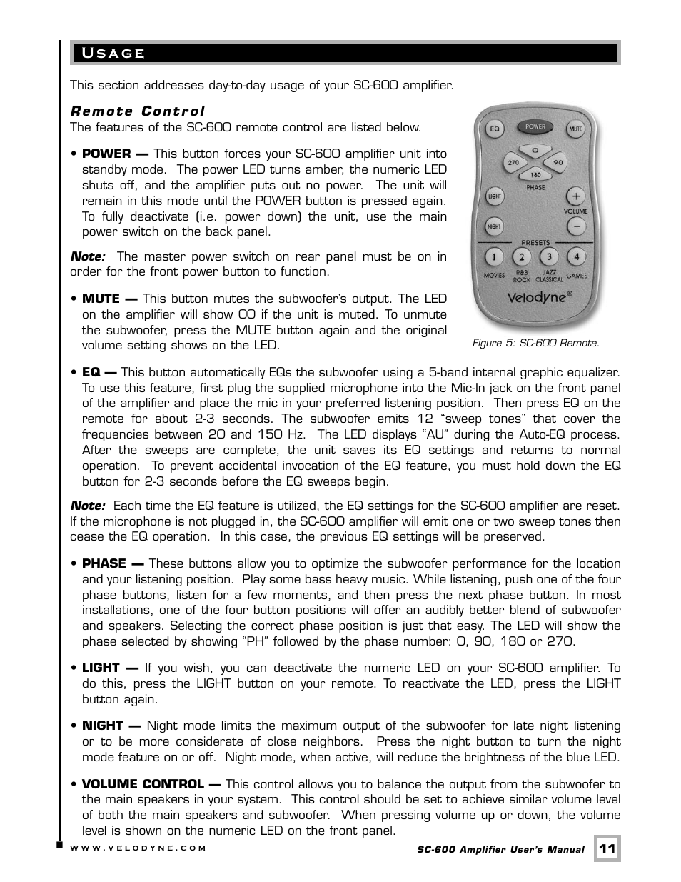 Velodyne Acoustics SUBCONTRACTOR SC-600 User Manual | Page 14 / 24