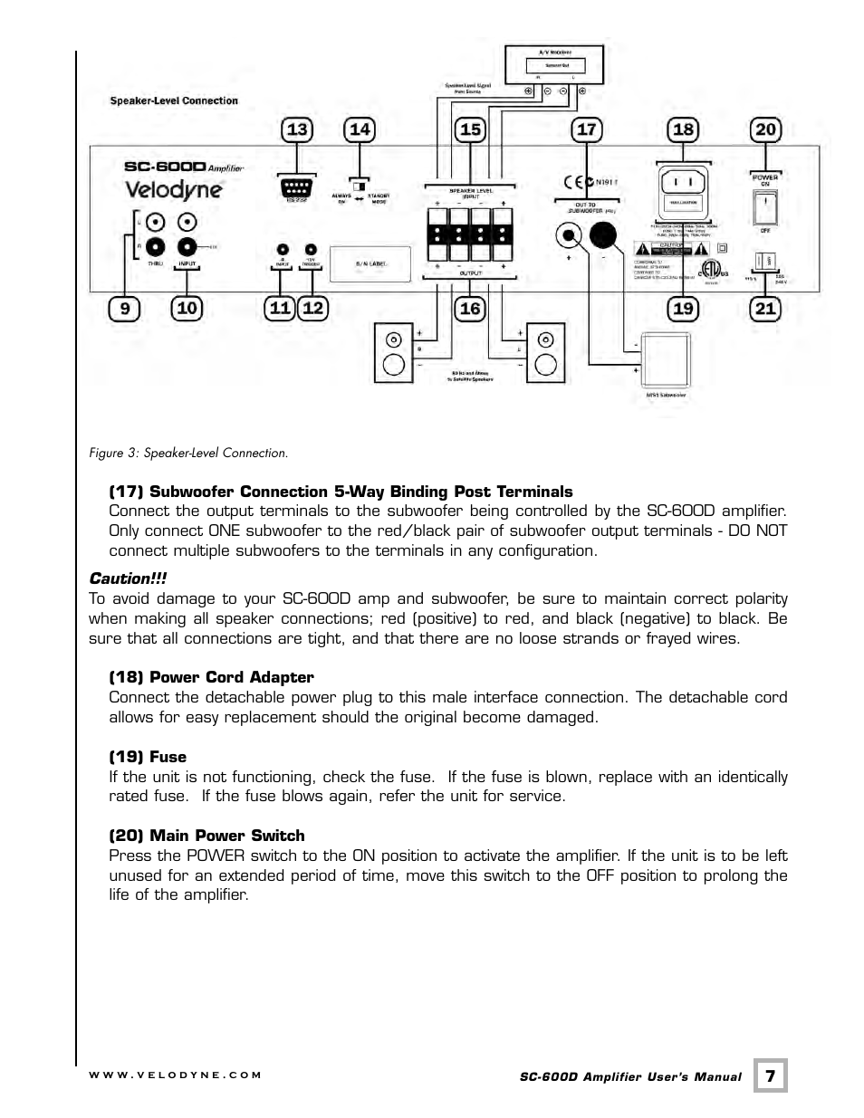 Velodyne Acoustics SC-600D User Manual | Page 10 / 23