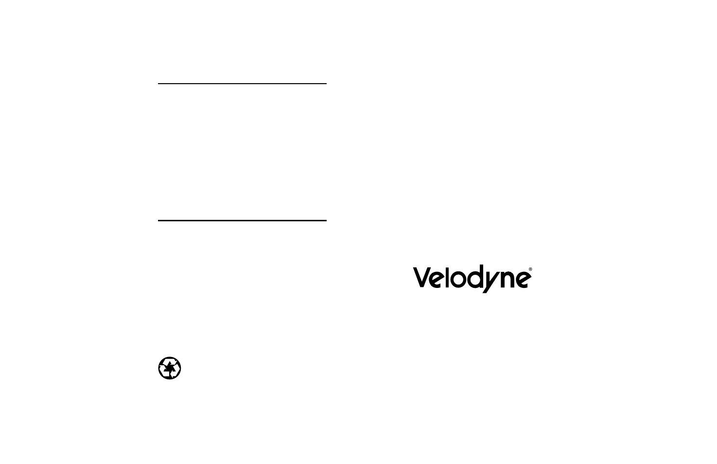 Vx-10 owner's manual | Velodyne Acoustics VX-10 User Manual | Page 20 / 20