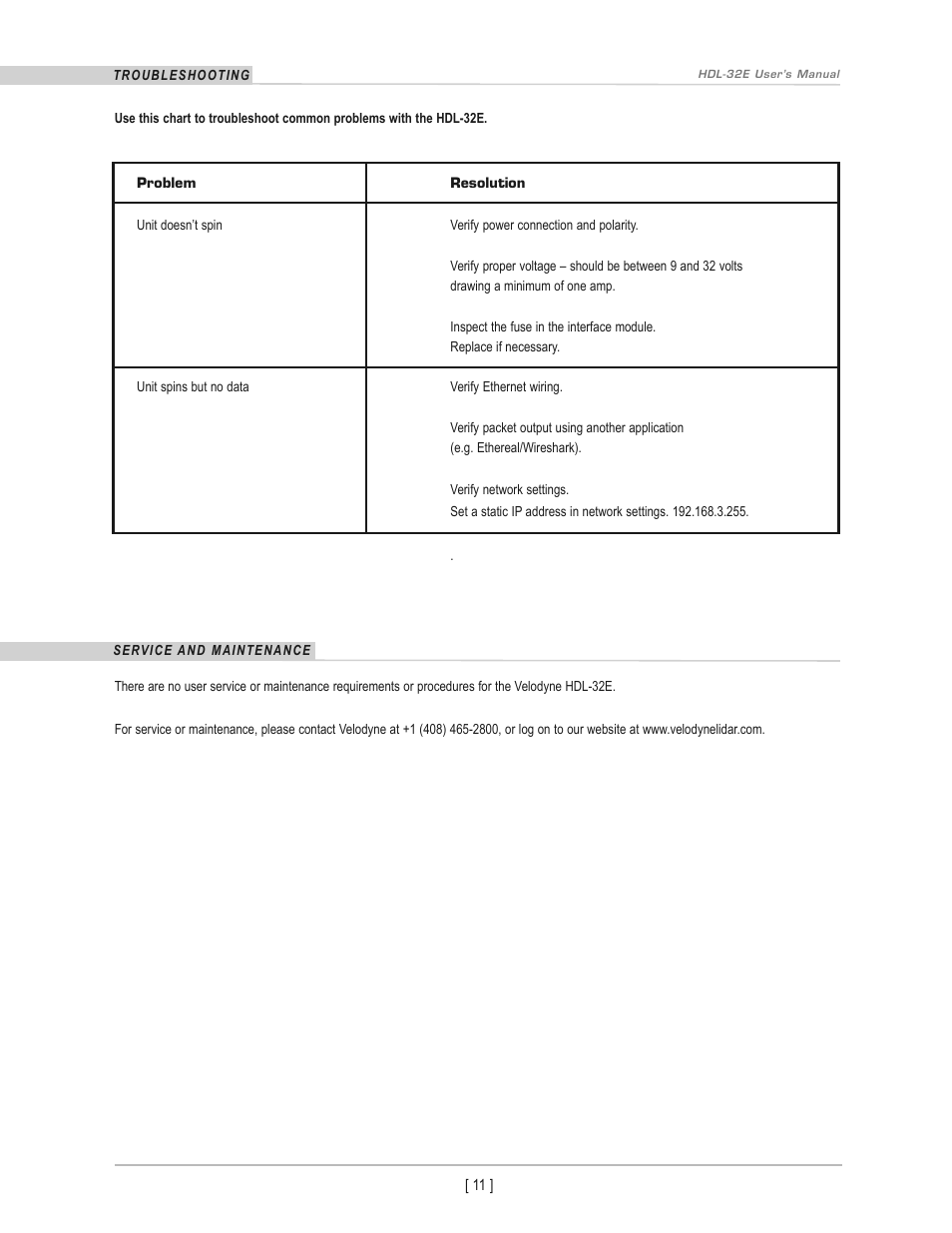 Velodyne Acoustics LIDAR HDL-32E User Manual | Page 14 / 28