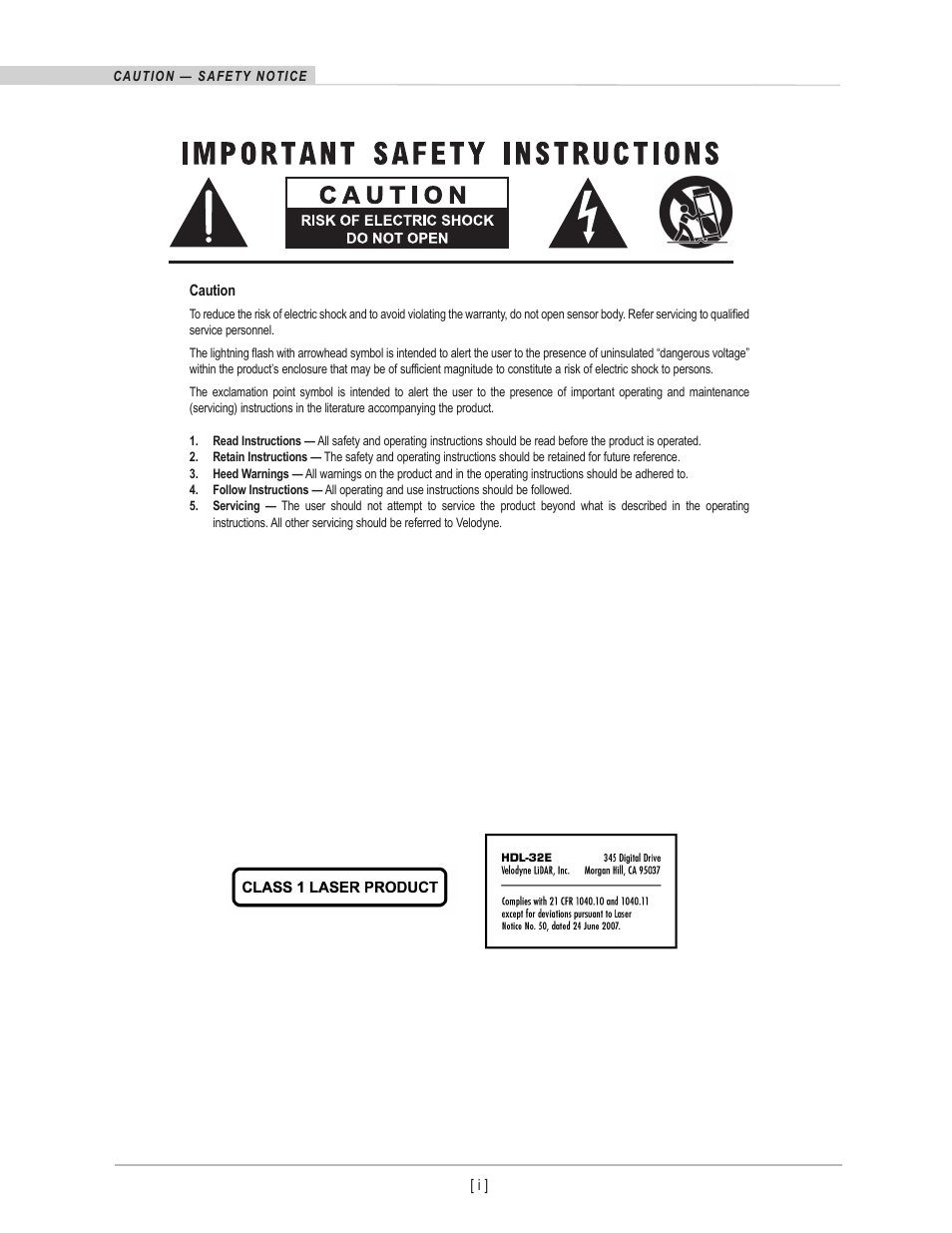 Velodyne Acoustics LIDAR HDL-32E User Manual | Page 3 / 28