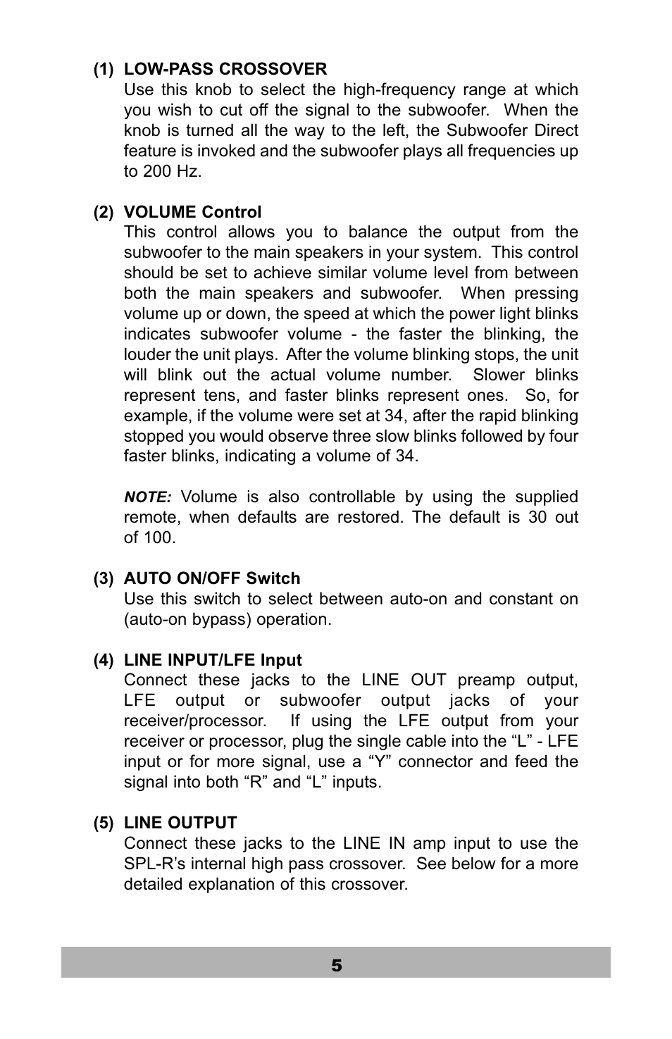 Velodyne Acoustics SPL-1200R User Manual | Page 6 / 18