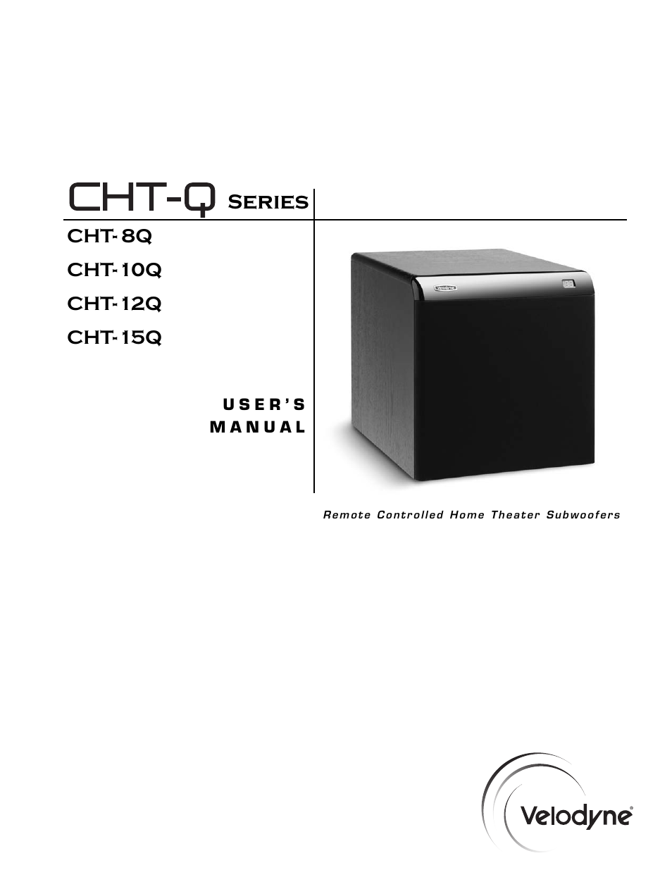 Velodyne Acoustics CHT- 8Q User Manual | 23 pages