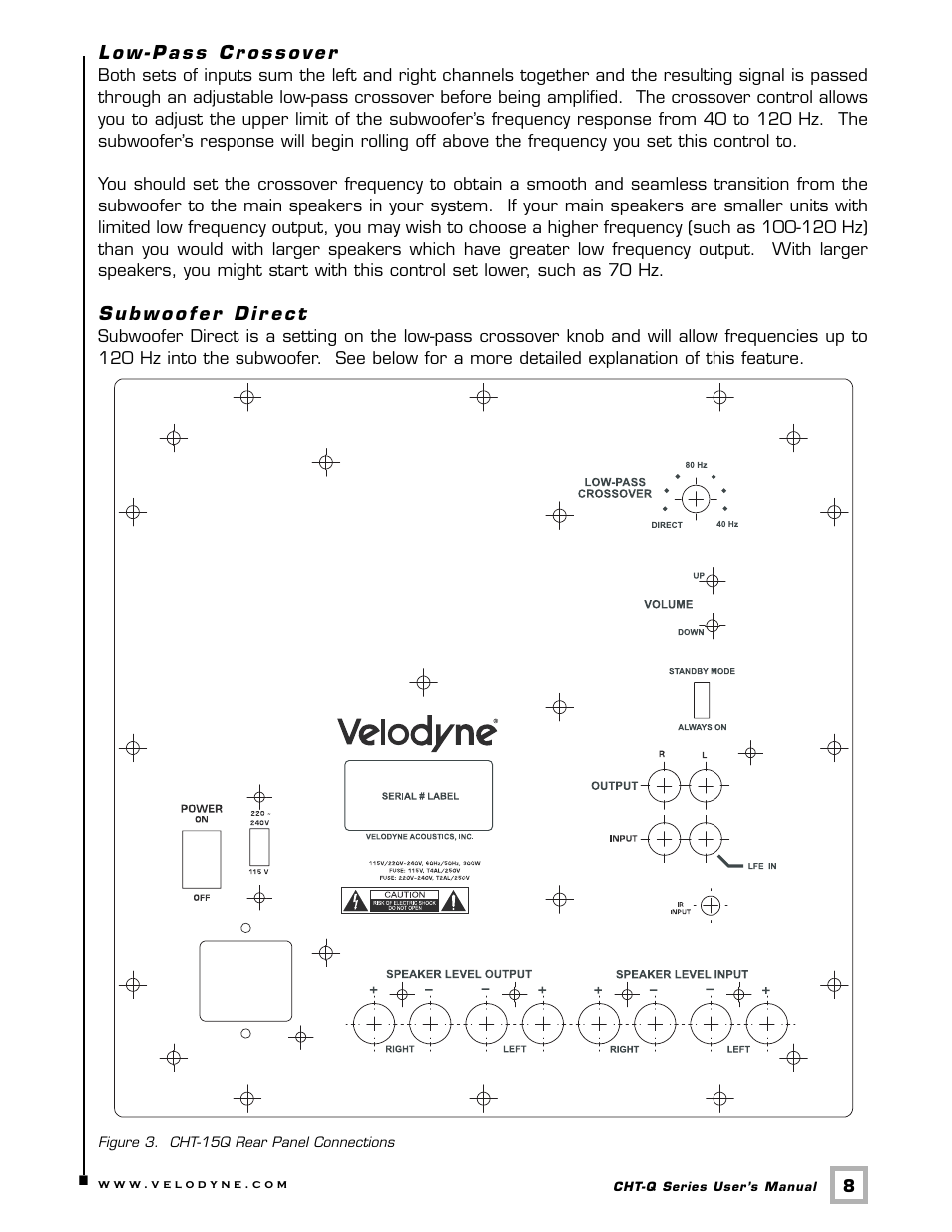 Velodyne Acoustics CHT- 8Q User Manual | Page 11 / 23