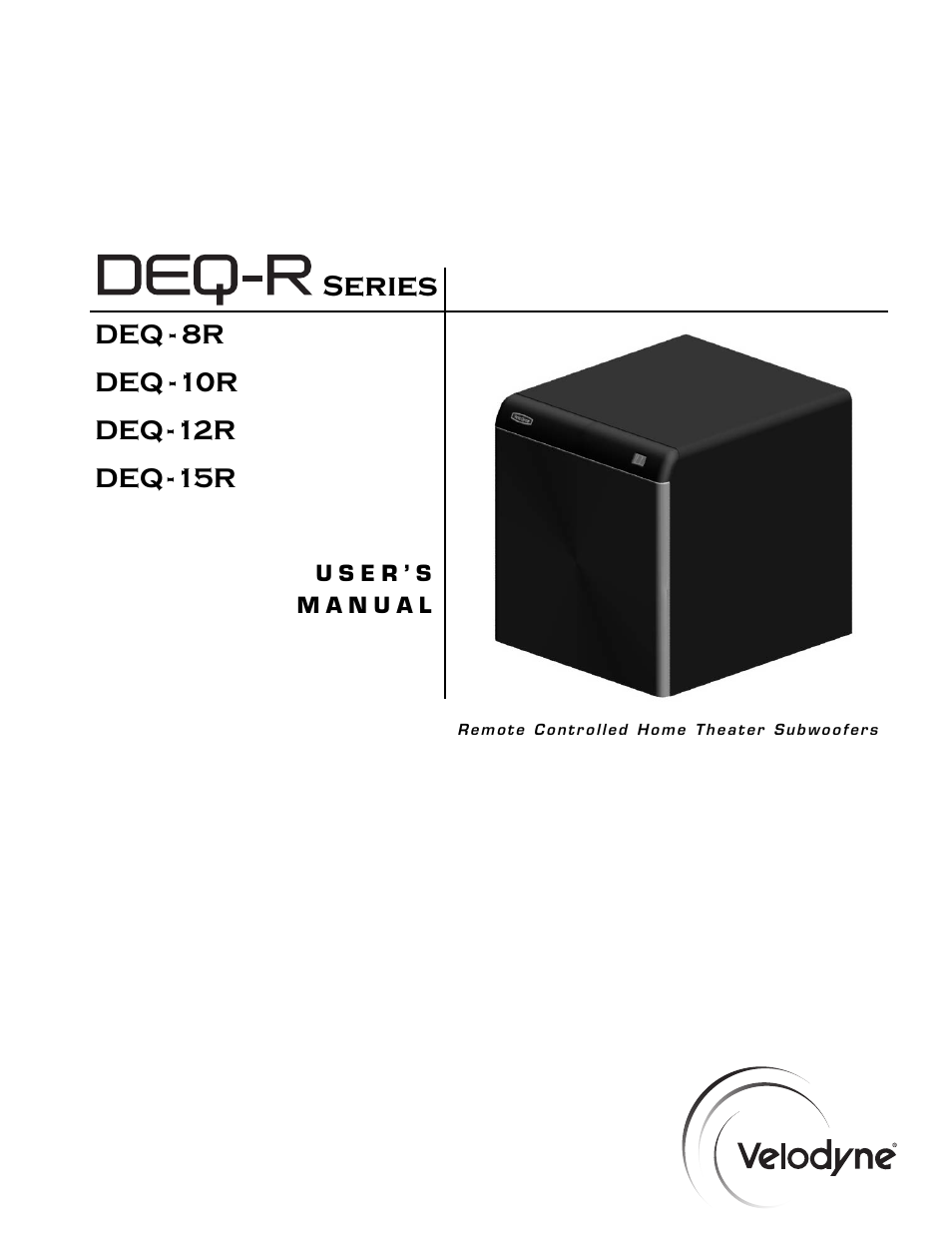 Velodyne Acoustics DEQ-15R User Manual | 23 pages