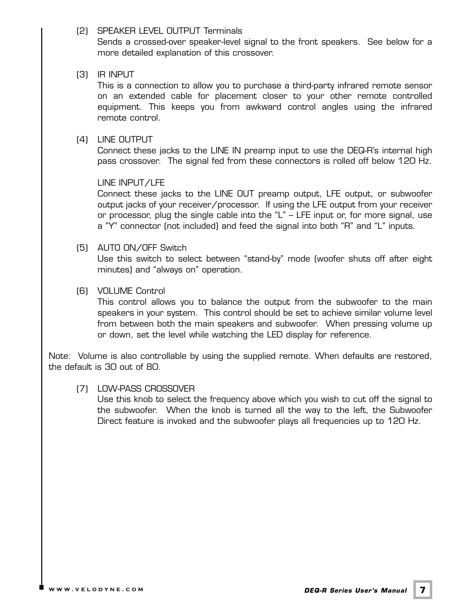 Velodyne Acoustics DEQ-15R User Manual | Page 10 / 23