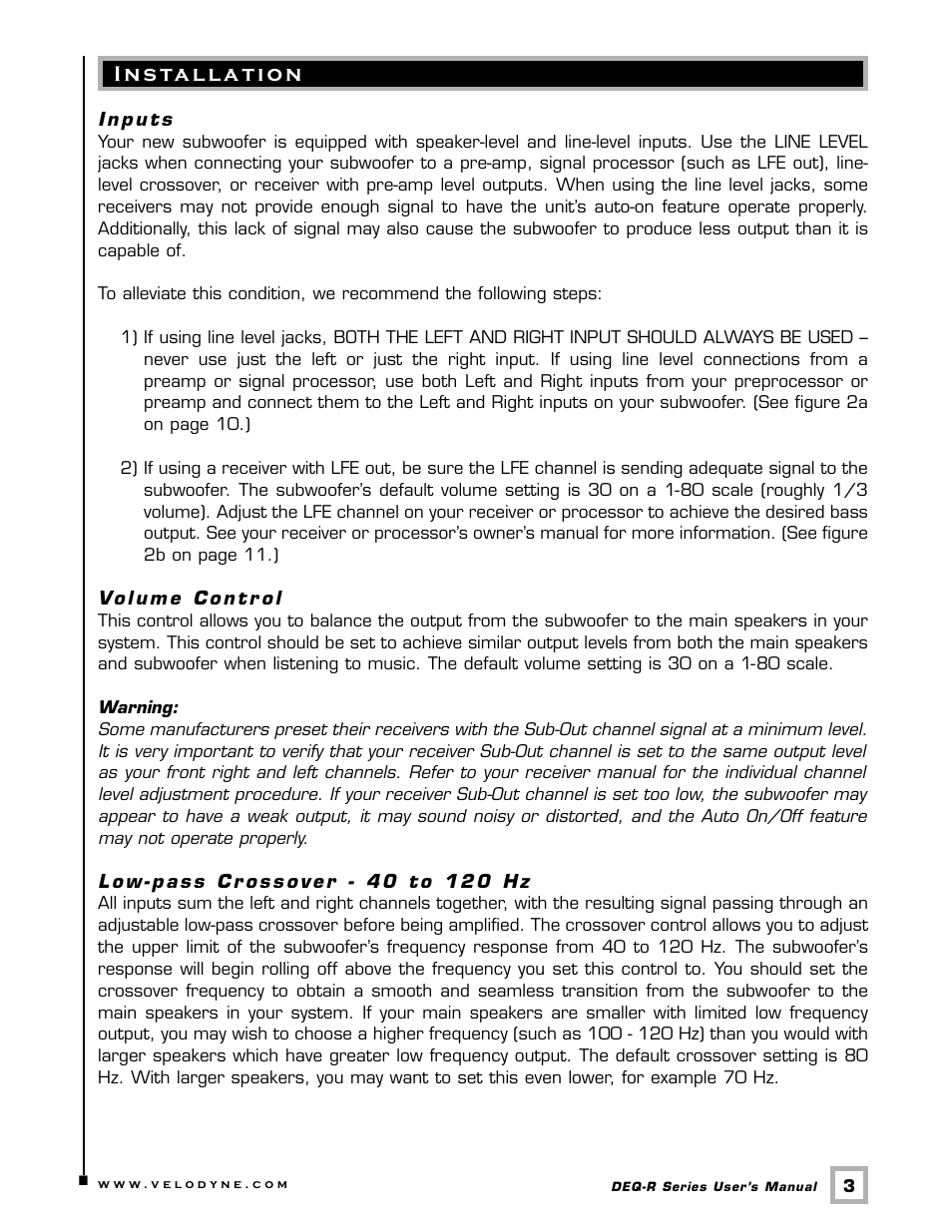 Velodyne Acoustics DEQ-15R User Manual | Page 6 / 23