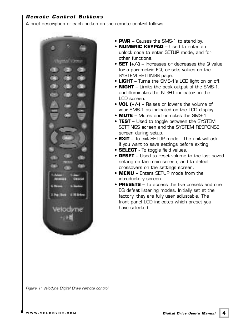Velodyne Acoustics SMS -1 User Manual | Page 10 / 49