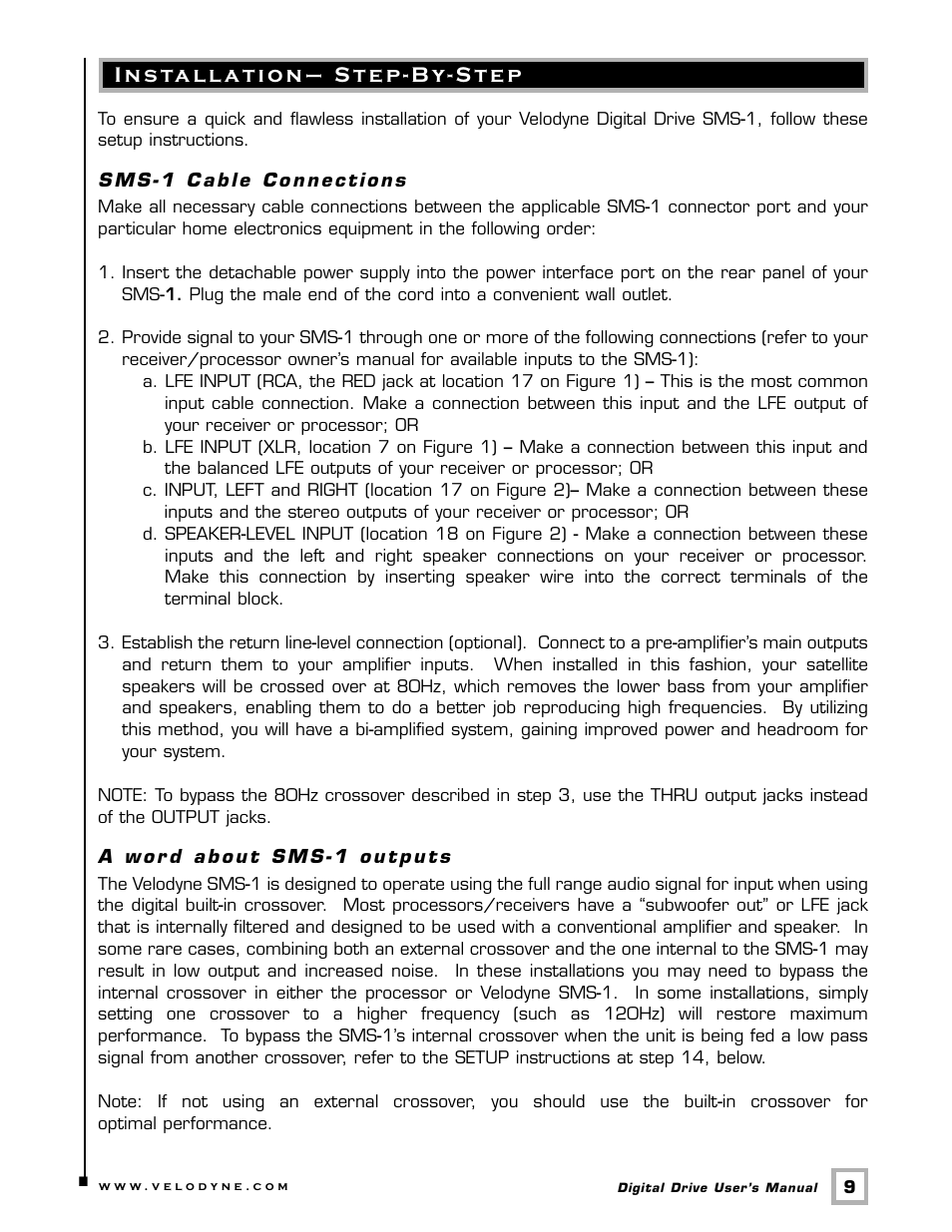 Velodyne Acoustics SMS -1 User Manual | Page 15 / 49