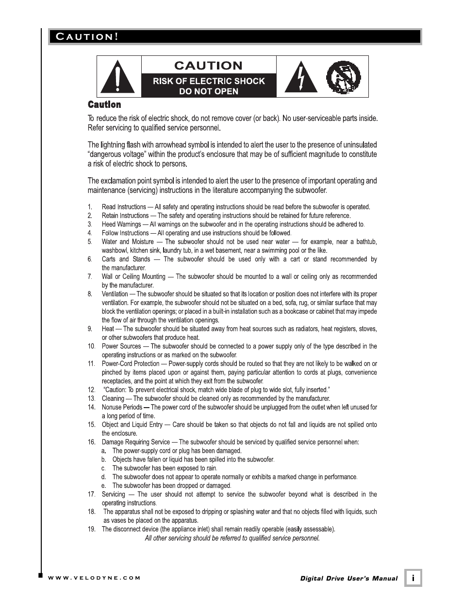 Velodyne Acoustics SMS -1 User Manual | Page 2 / 49