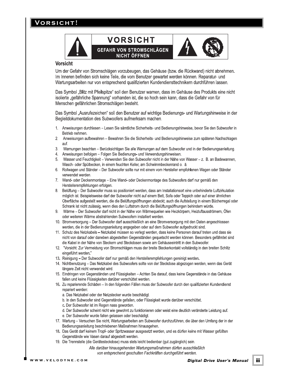 Velodyne Acoustics SMS -1 User Manual | Page 4 / 49