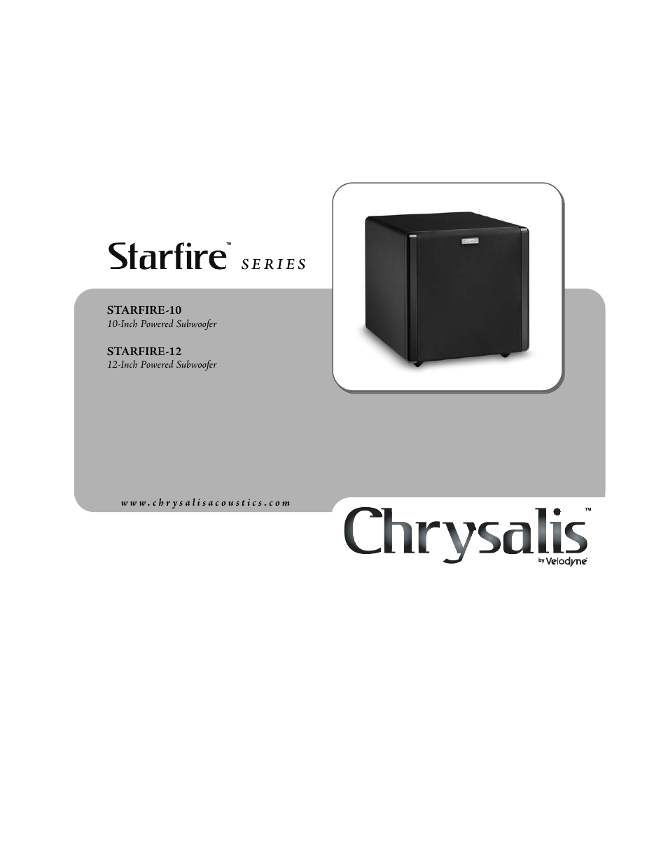 Velodyne Acoustics STARFIRE-10 User Manual | 17 pages