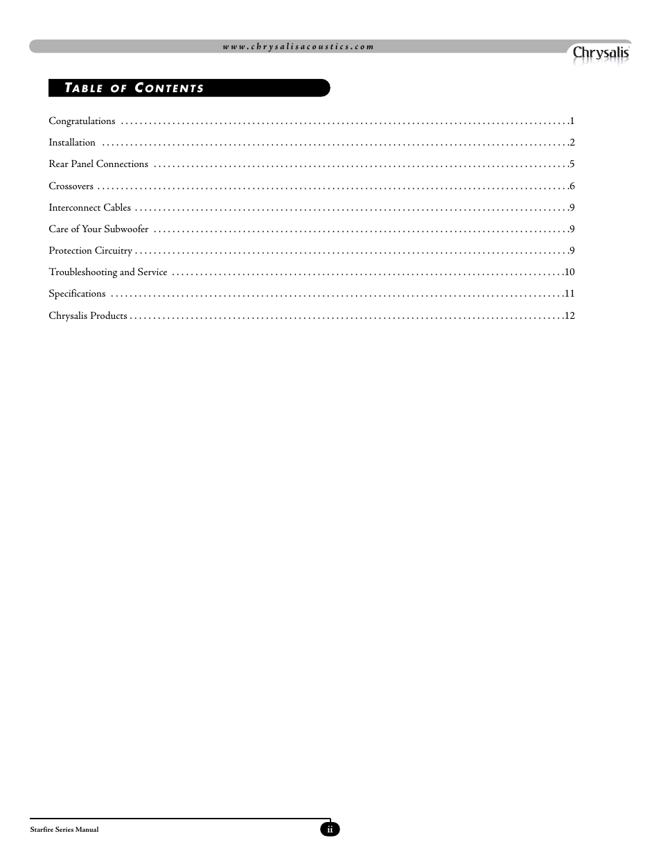 Velodyne Acoustics STARFIRE-10 User Manual | Page 3 / 17