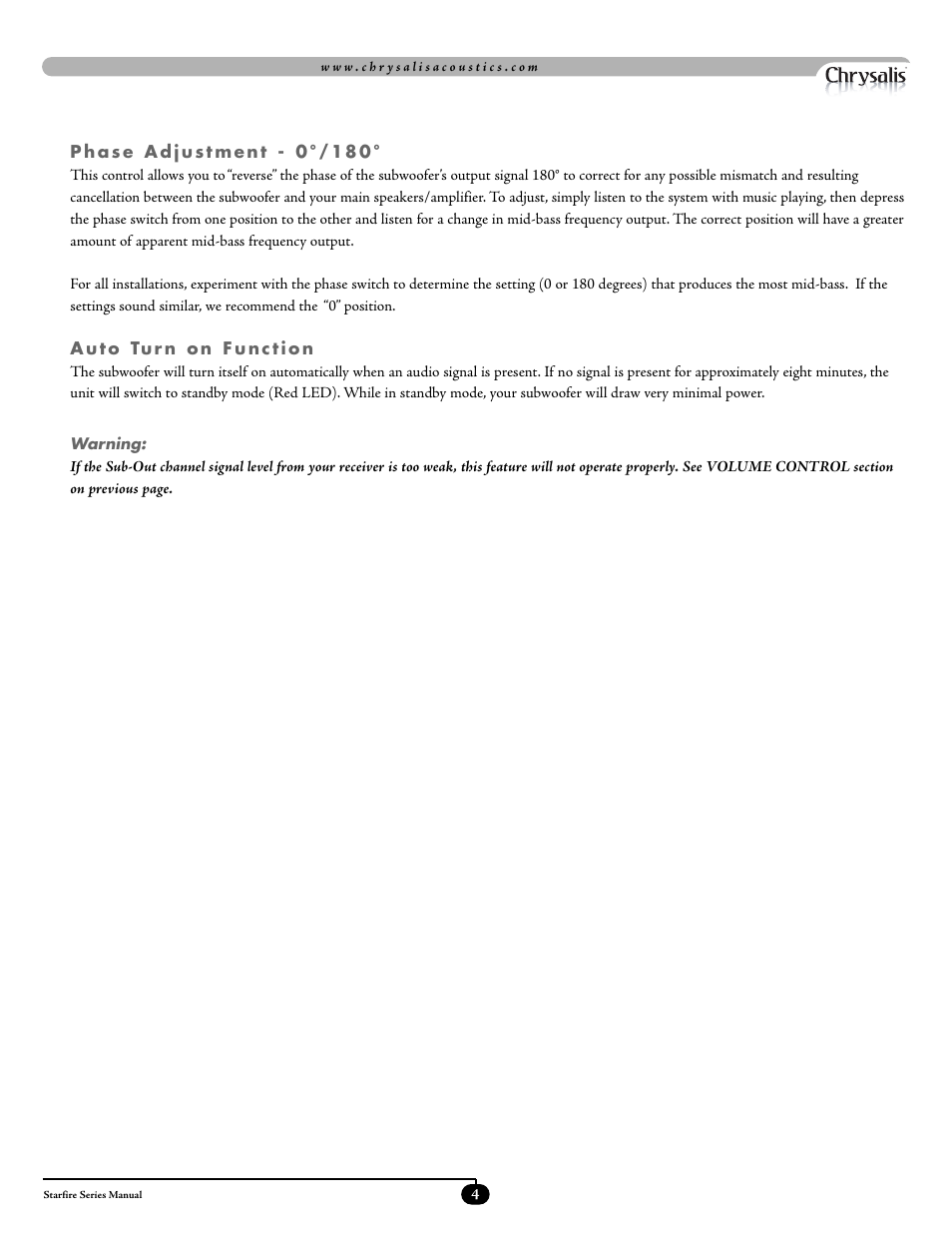 Velodyne Acoustics STARFIRE-10 User Manual | Page 7 / 17