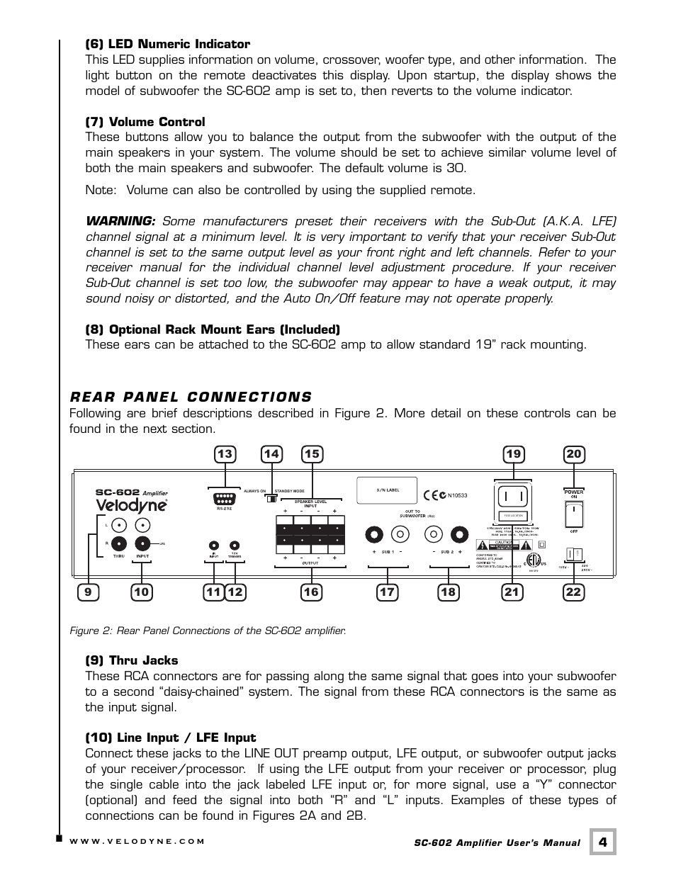 Velodyne Acoustics SC-602 User Manual | Page 7 / 25