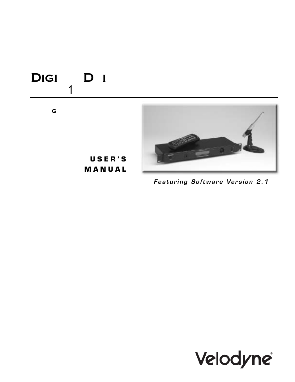 Velodyne Acoustics SMSTM -1 User Manual | 49 pages