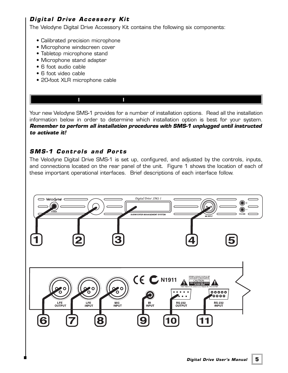 Velodyne Acoustics SMSTM -1 User Manual | Page 11 / 49