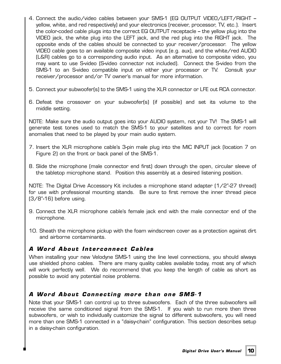 Velodyne Acoustics SMSTM -1 User Manual | Page 16 / 49