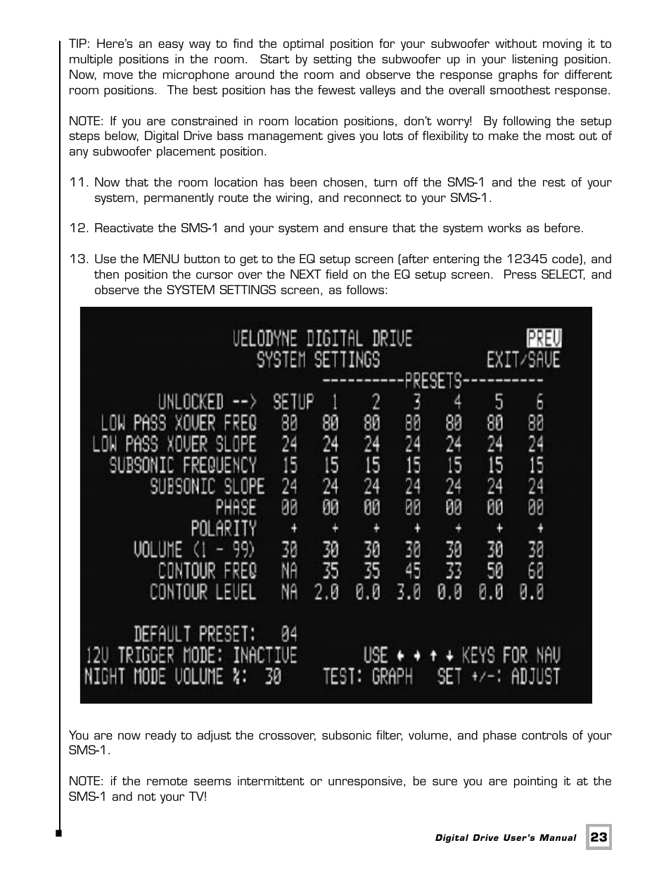 Velodyne Acoustics SMSTM -1 User Manual | Page 29 / 49