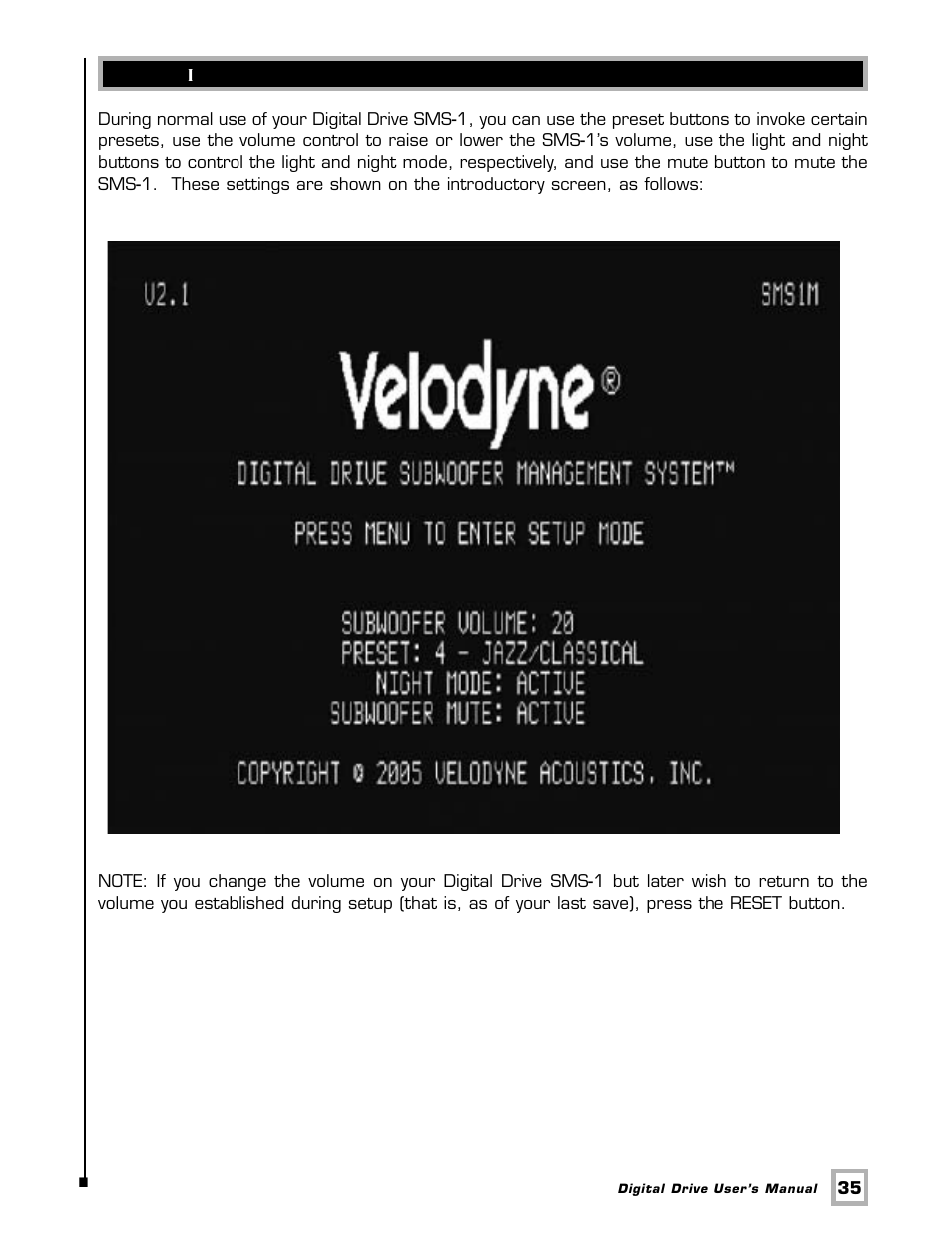 Velodyne Acoustics SMSTM -1 User Manual | Page 41 / 49