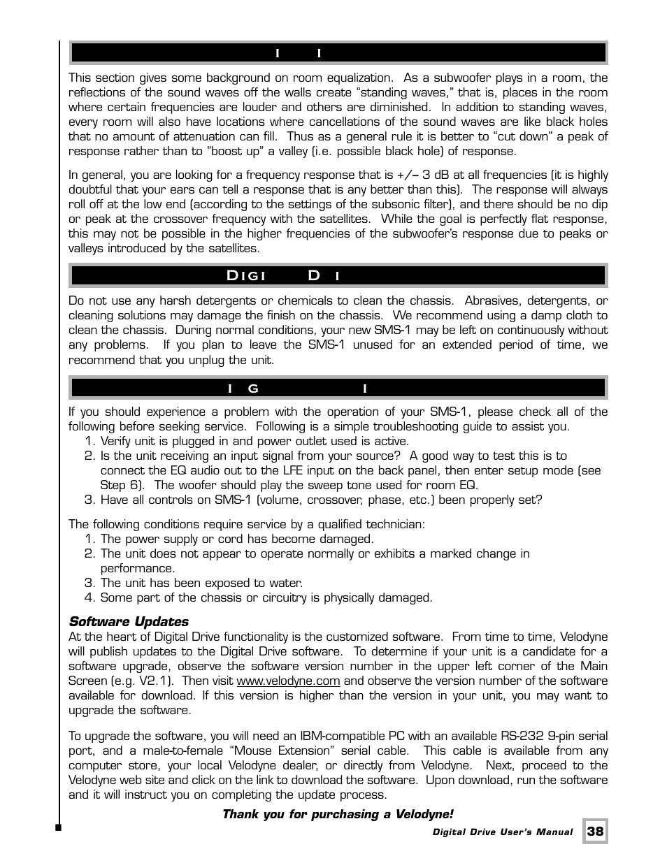 Velodyne Acoustics SMSTM -1 User Manual | Page 44 / 49