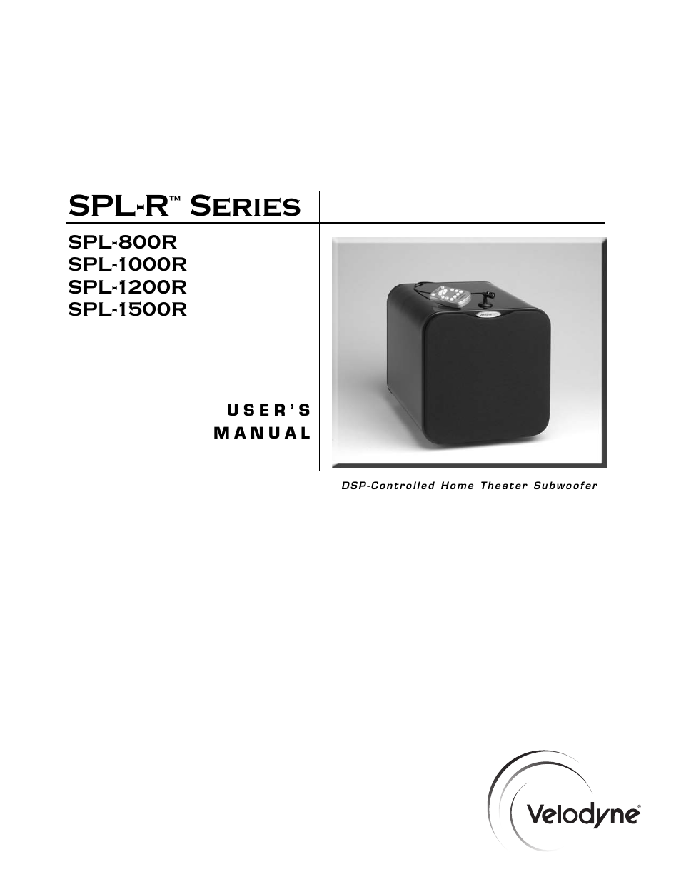 Velodyne Acoustics Velodyne SPL-R Series SPL-1500R User Manual | 17 pages