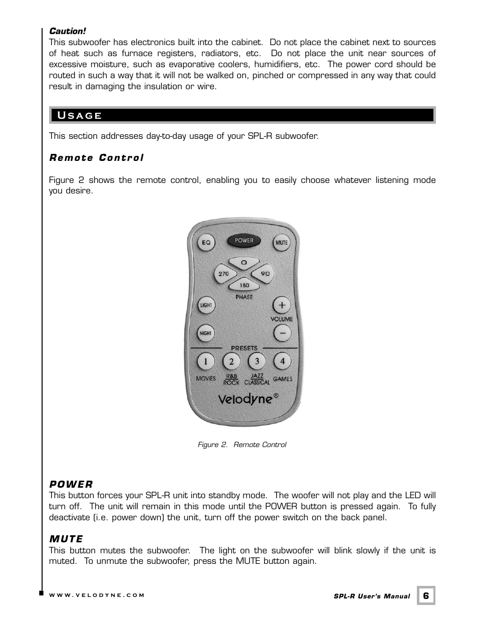 Velodyne Acoustics Velodyne SPL-R Series SPL-1500R User Manual | Page 9 / 17