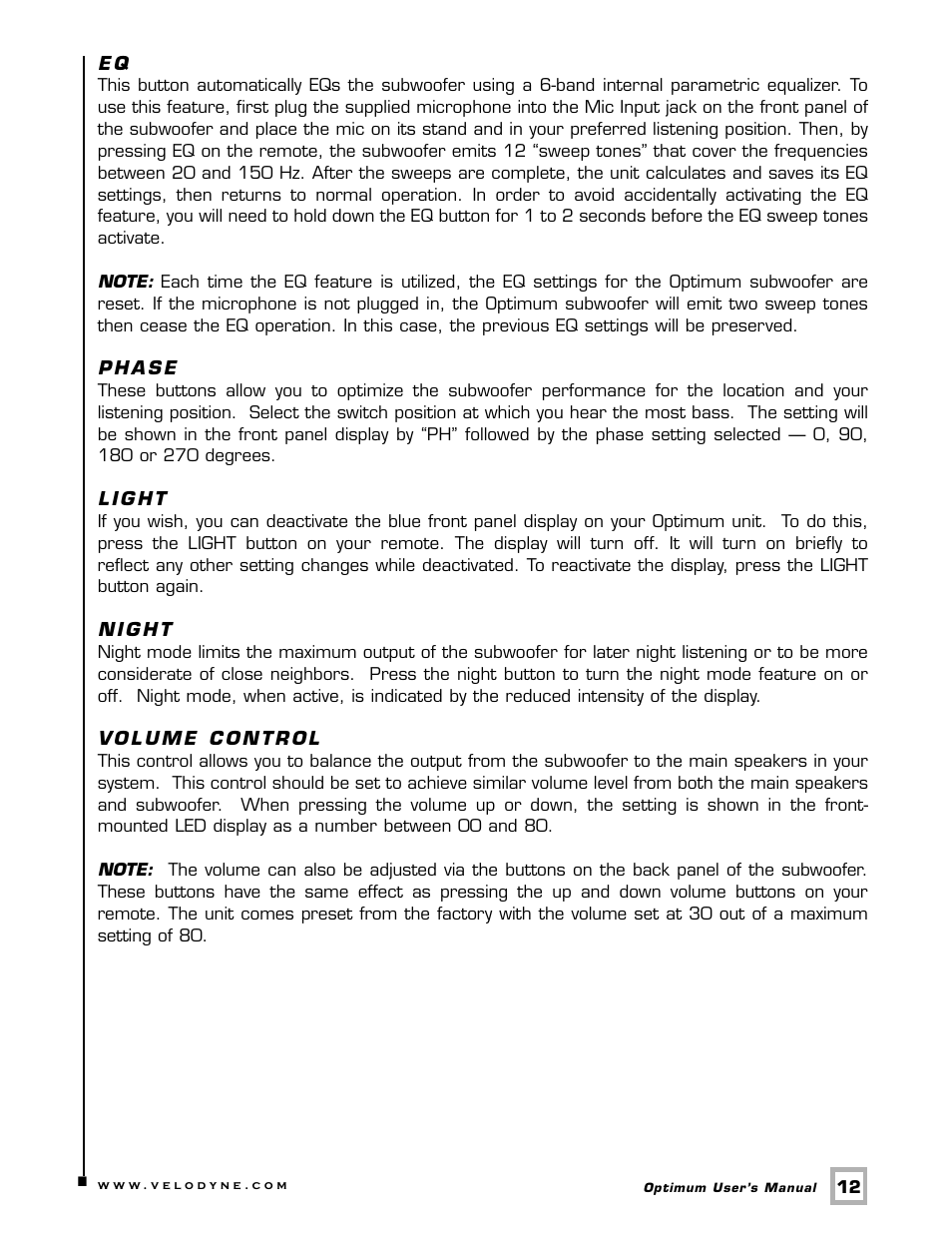 Velodyne Acoustics Velodyne CHT 12 User Manual | Page 15 / 22