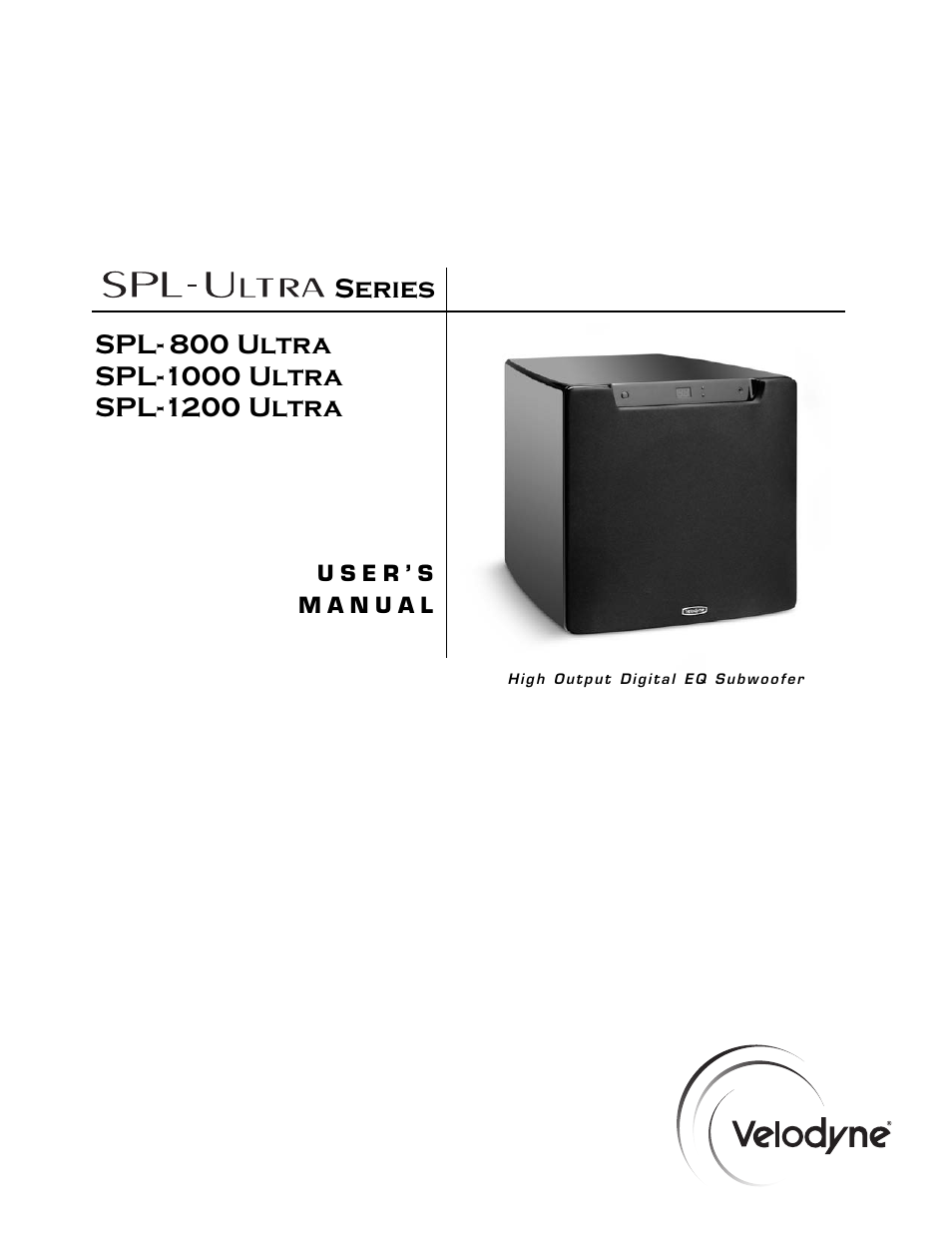 Velodyne Acoustics 1200 User Manual | 22 pages