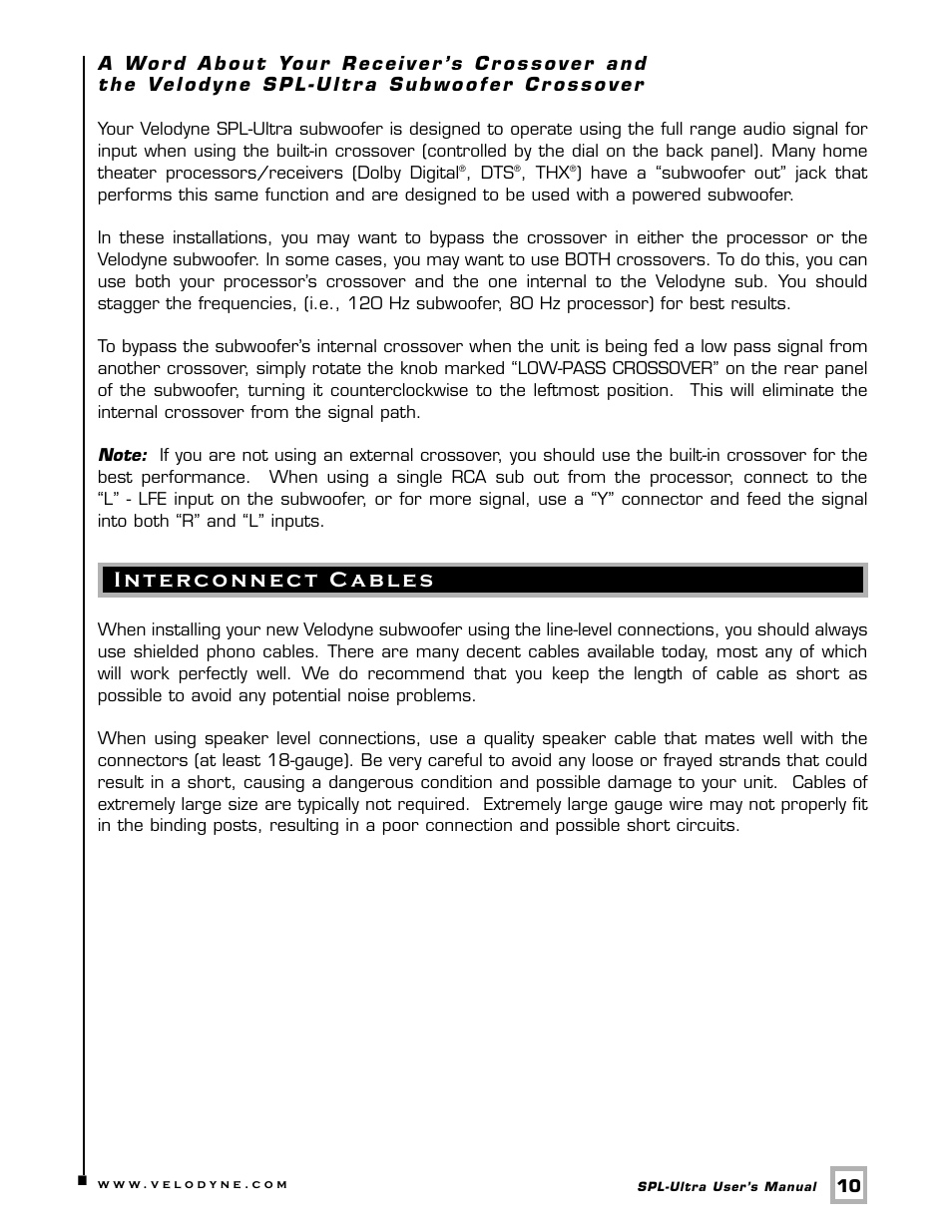 Velodyne Acoustics 1200 User Manual | Page 13 / 22