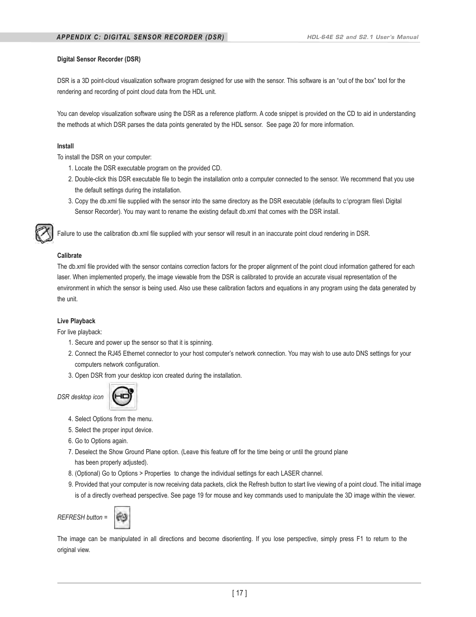 Velodyne Acoustics HDL-64E S2 User Manual | Page 20 / 43