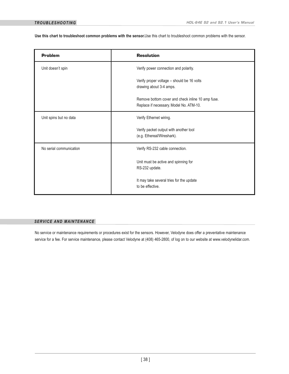 Velodyne Acoustics HDL-64E S2 User Manual | Page 41 / 43