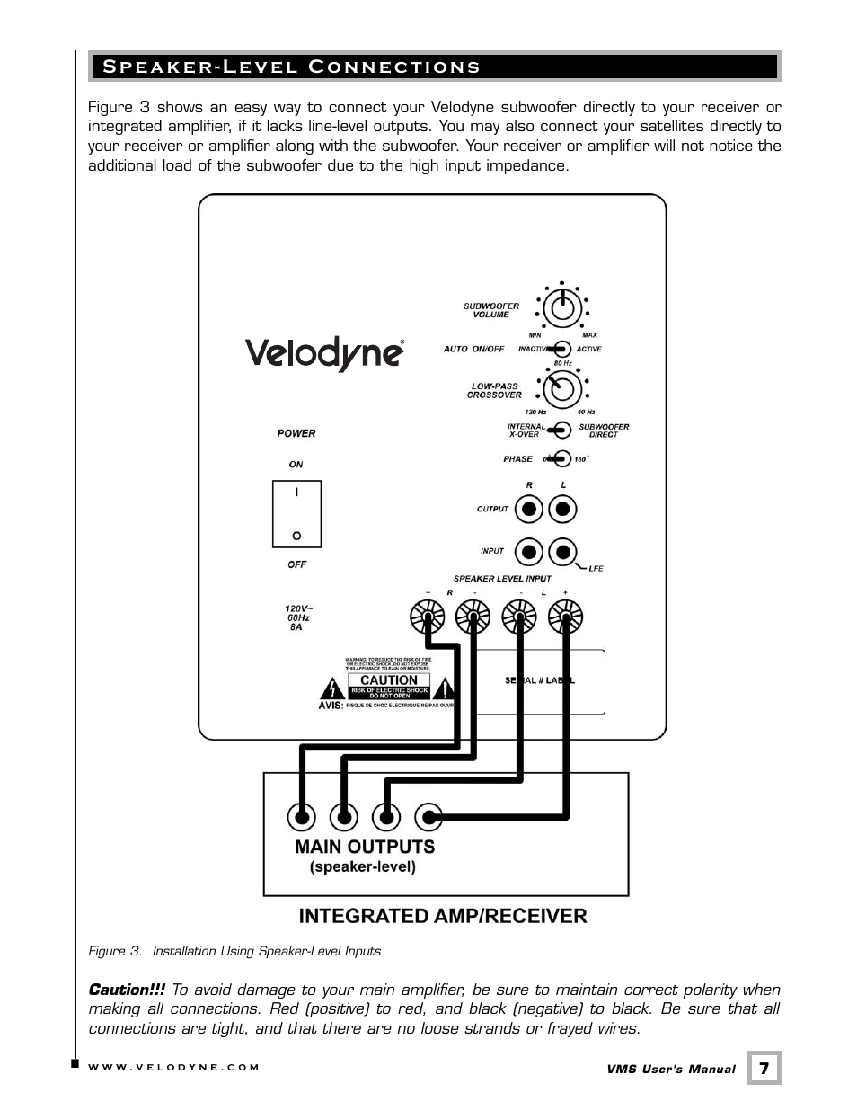 Velodyne Acoustics SUBWOOFER VMS-8 User Manual | Page 10 / 16