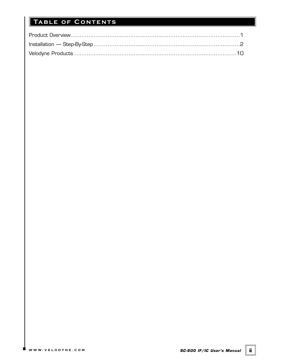 Velodyne Acoustics SUBCONTRACTOR SC-600 IF/IC User Manual | Page 3 / 13