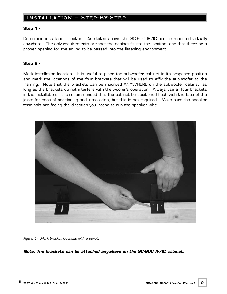 Velodyne Acoustics SUBCONTRACTOR SC-600 IF/IC User Manual | Page 5 / 13