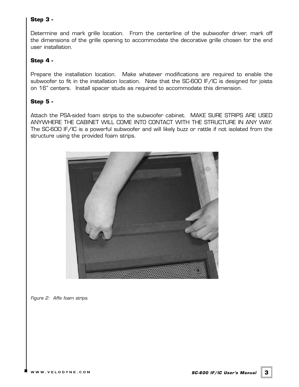 Velodyne Acoustics SUBCONTRACTOR SC-600 IF/IC User Manual | Page 6 / 13