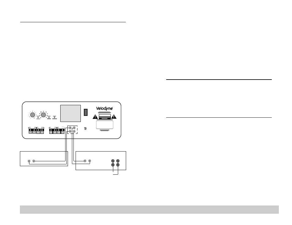 Subwoofer out from a/v processor, Speaker-level connection, Line-level connection | Velodyne Acoustics VA-907.2 User Manual | Page 6 / 6